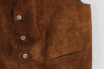 Mens Suede Waistcoat Button Sleeveless
