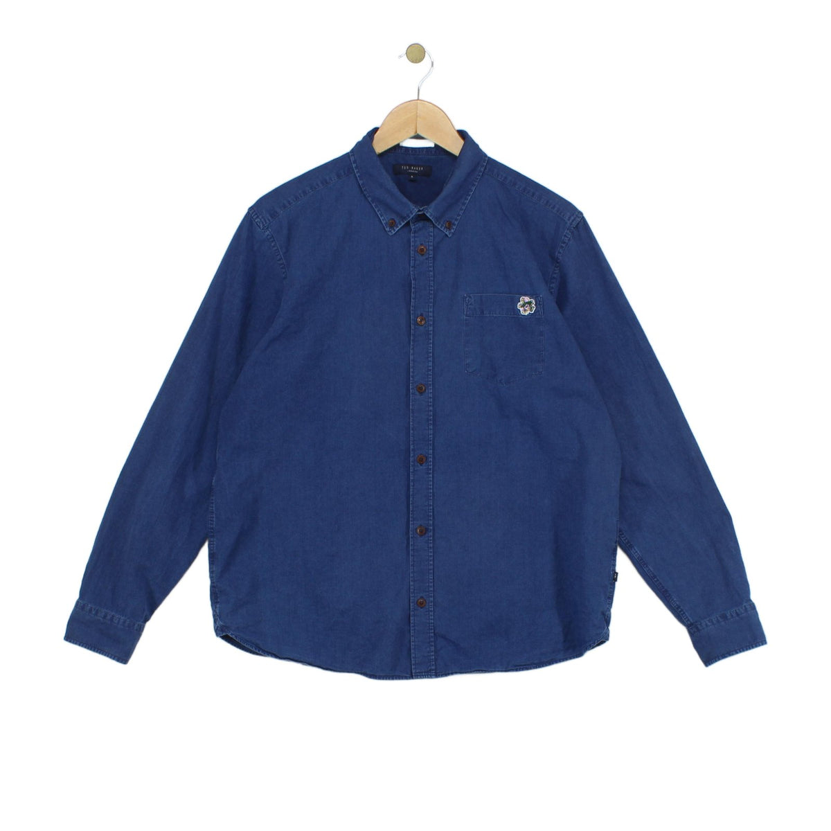 Mens Shirt Button Up Long Sleeve Collar Cotton