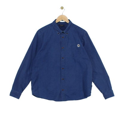 Mens Shirt Button Up Long Sleeve Collar Cotton