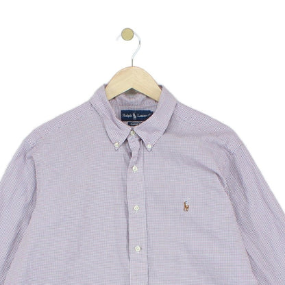 Mens Check Shirt Classic Fit Button Down