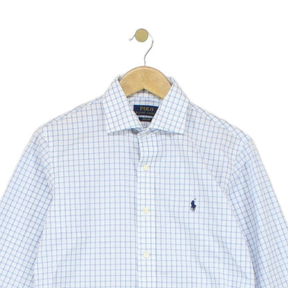 Mens Check Shirt Button Up Long Sleeve