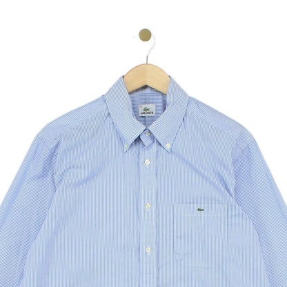 Mens Striped Shirt Button Up Long Sleeve Classic Cotton