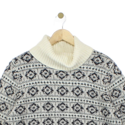Womens Fair Isle Jumper Knit Winter Roll Neck