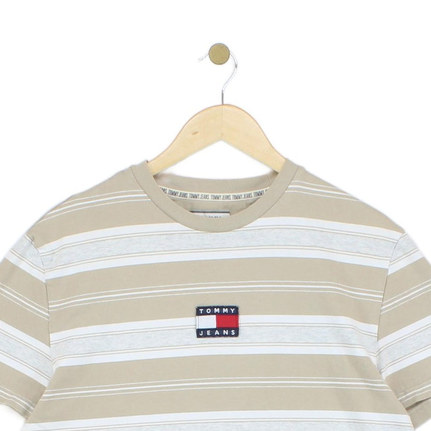 Mens Striped T-Shirt Crew Neck Short Sleeve