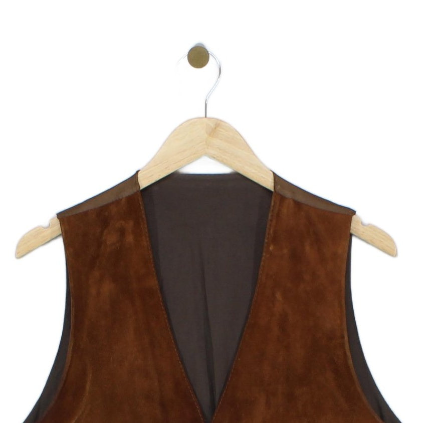 Mens Suede Waistcoat Button Sleeveless