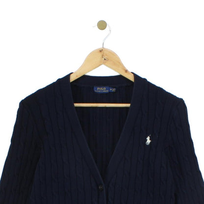 Womens Cable Knit Cardigan Classic Cotton