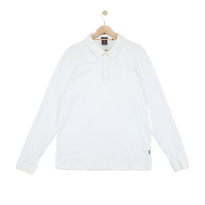 Mens Polo Shirt Slim Fit Stretch Long Sleeve Classic
