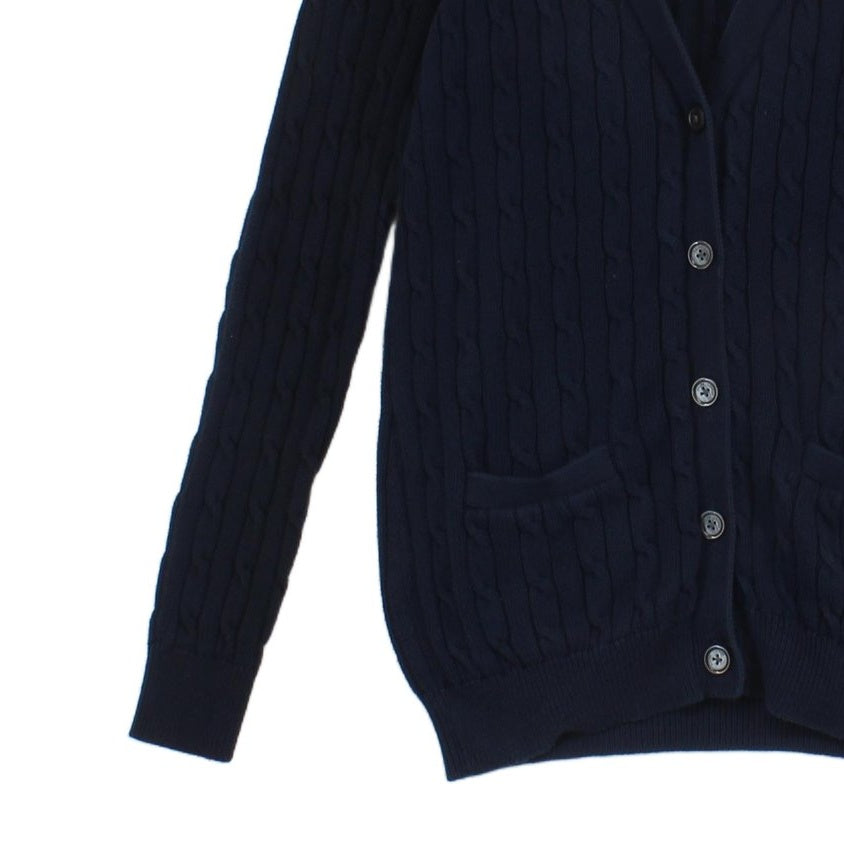 Womens Cable Knit Cardigan Classic Cotton