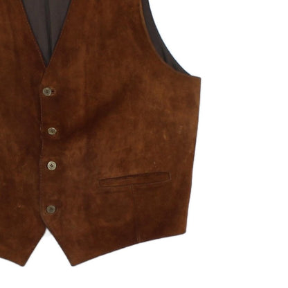 Mens Suede Waistcoat Button Sleeveless