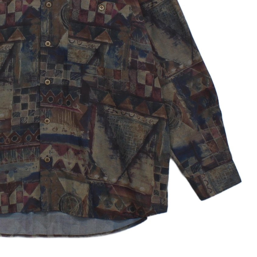 Mens Patterned Shirt Button Up