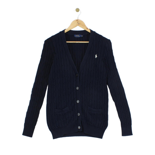 Womens Cable Knit Cardigan Classic Cotton