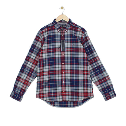 Mens Plaid Shirt Long Sleeve Casual Button Down