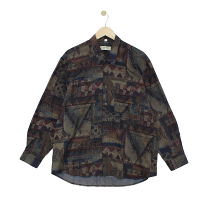 Mens Patterned Shirt Button Up