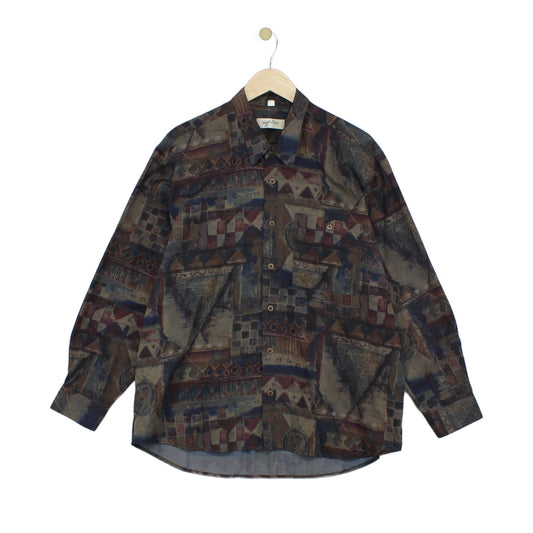Mens Patterned Shirt Button Up