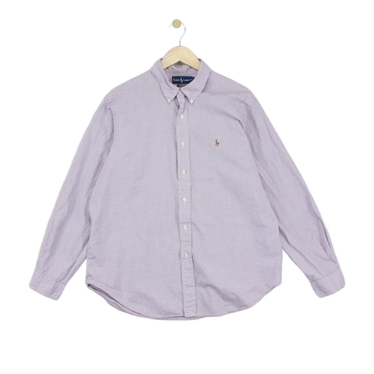 Mens Check Shirt Classic Fit Button Down