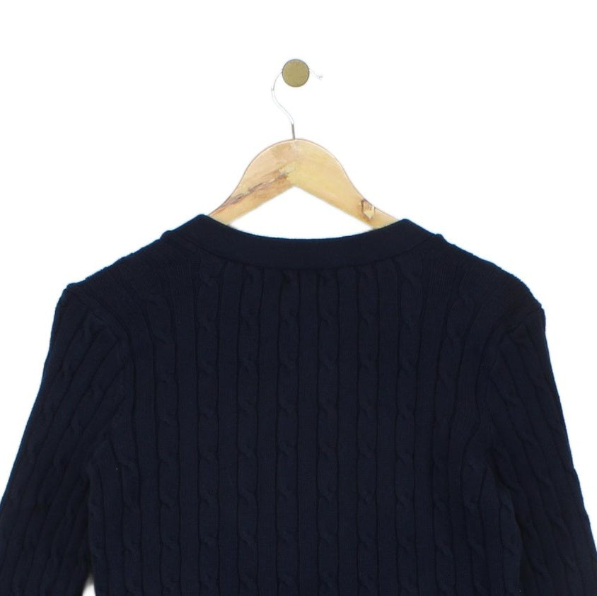 Womens Cable Knit Cardigan Classic Cotton