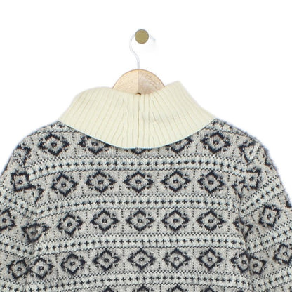 Womens Fair Isle Jumper Knit Winter Roll Neck