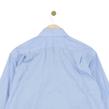 Mens Striped Shirt Button Up Long Sleeve Classic Cotton