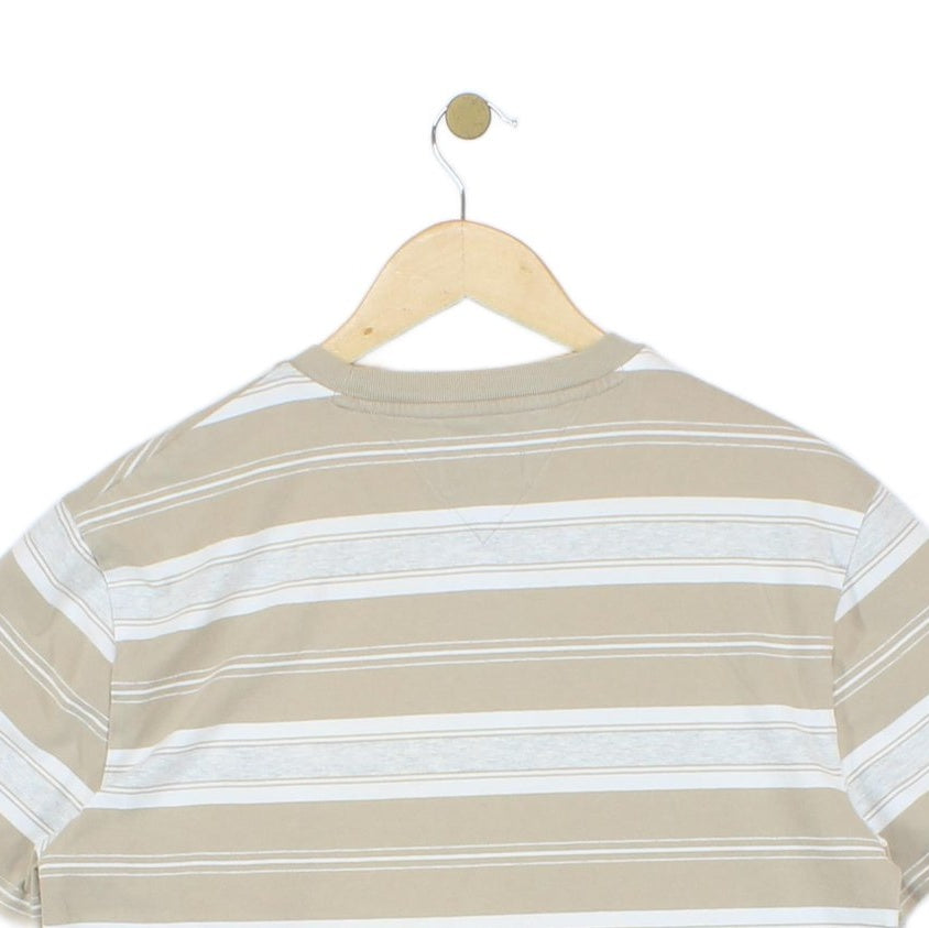 Mens Striped T-Shirt Crew Neck Short Sleeve