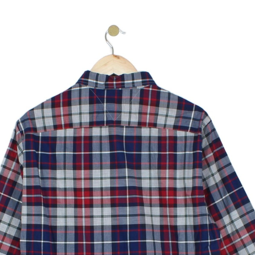 Mens Plaid Shirt Long Sleeve Casual Button Down