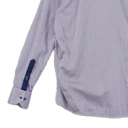 Mens Striped Shirt Long Sleeve Collared