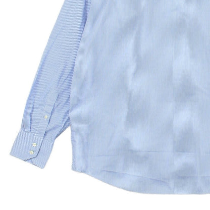 Mens Striped Shirt Button Up Long Sleeve Classic Cotton