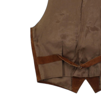 Mens Suede Waistcoat Button Sleeveless