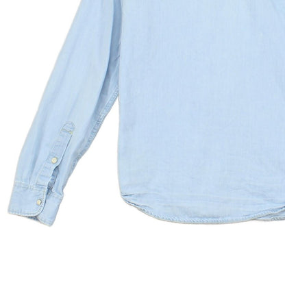 Mens Denim Shirt Button Up Long Sleeve
