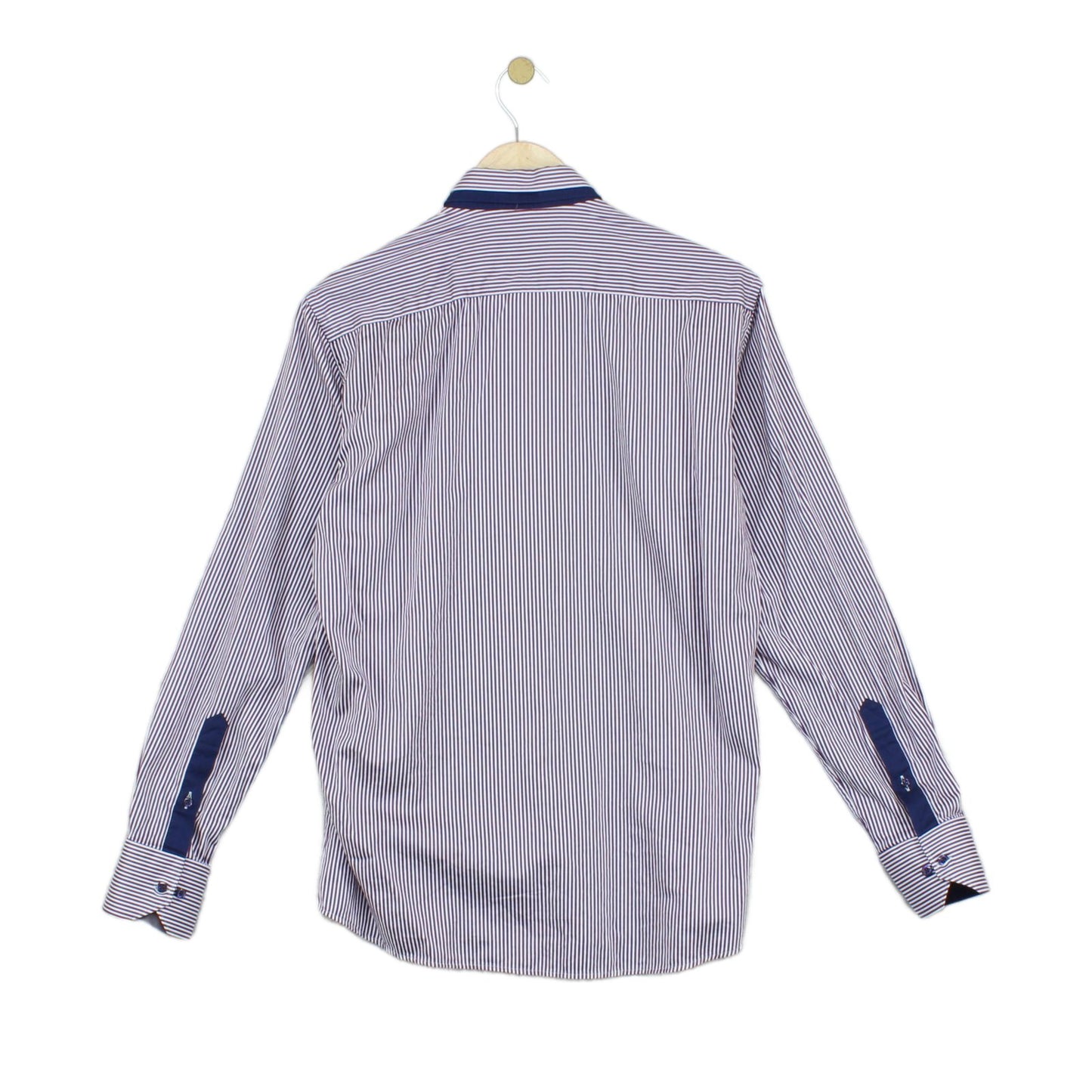 Mens Striped Shirt Long Sleeve Collared