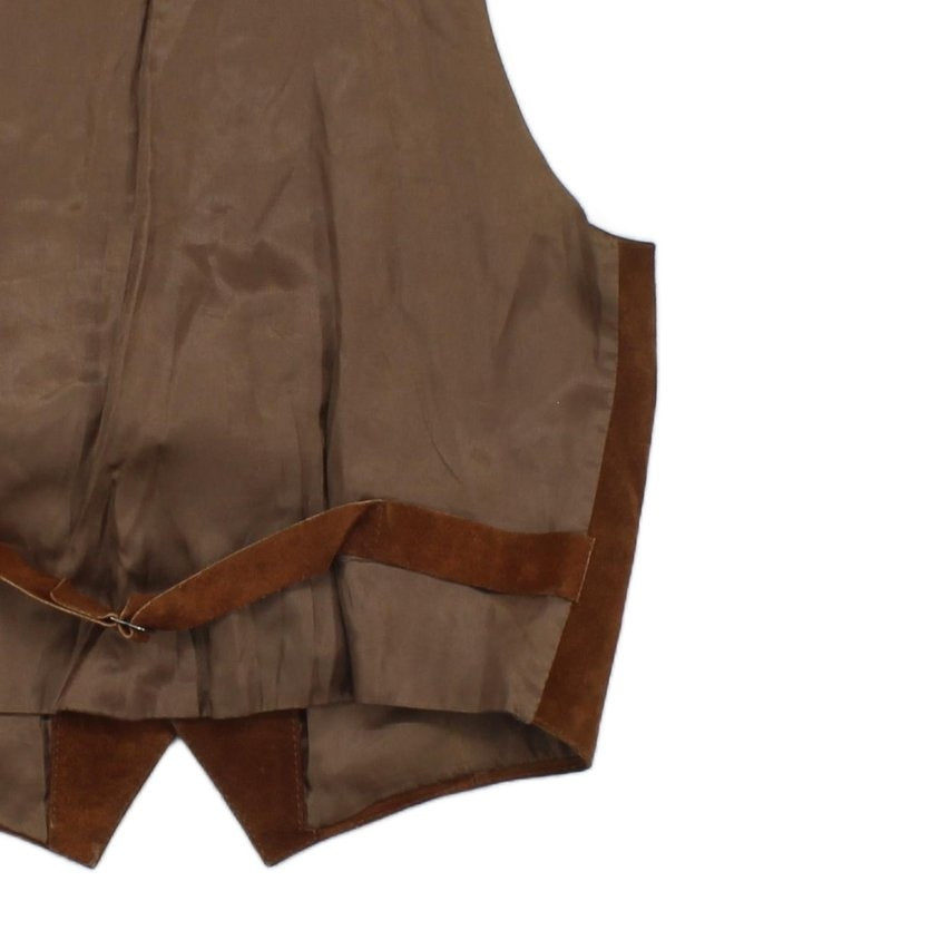 Mens Suede Waistcoat Button Sleeveless