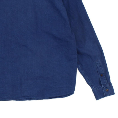 Mens Shirt Button Up Long Sleeve Collar Cotton