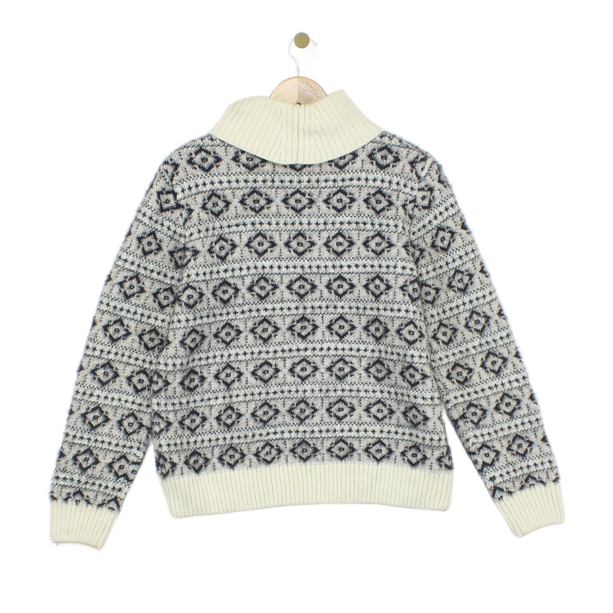 Womens Fair Isle Jumper Knit Winter Roll Neck