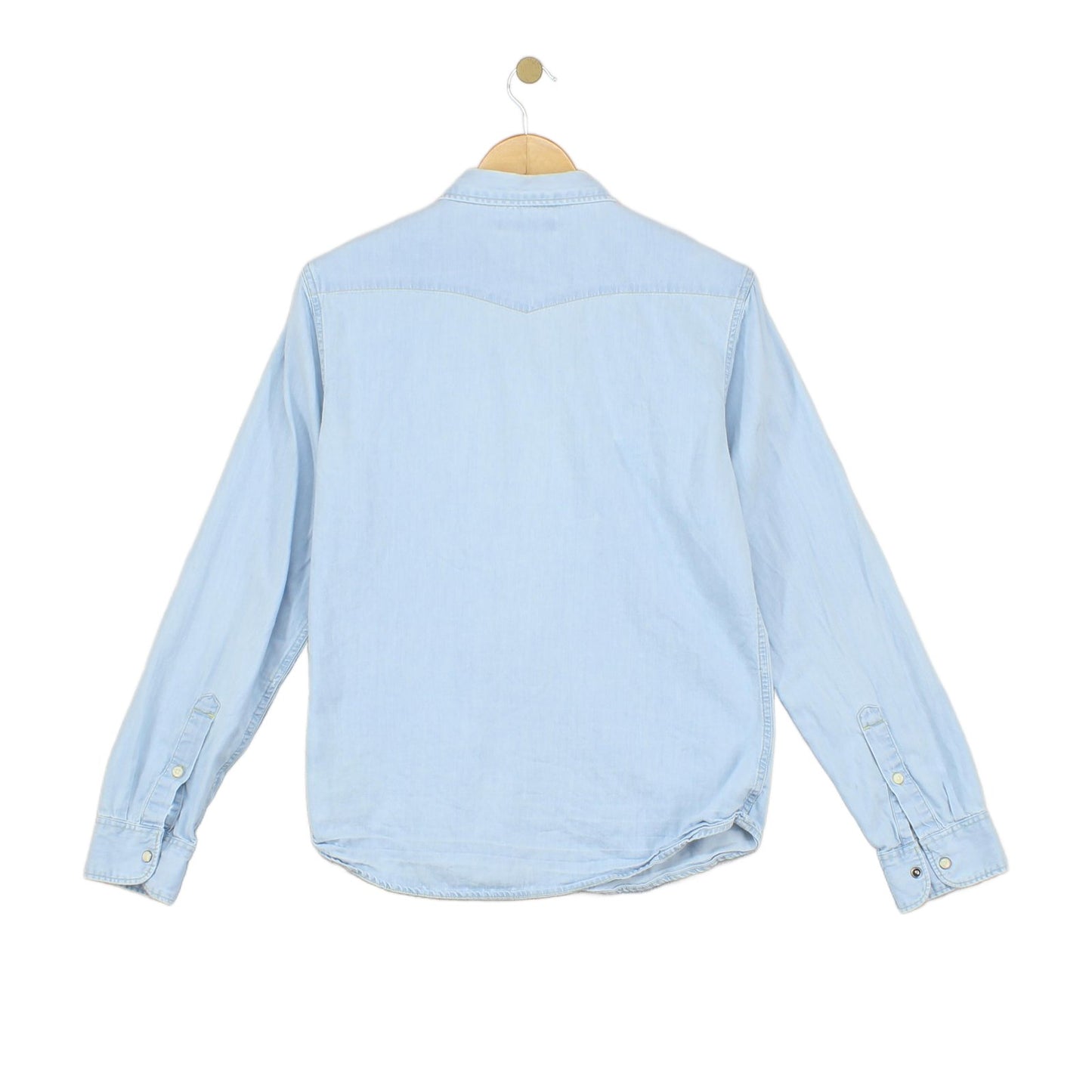 Mens Denim Shirt Button Up Long Sleeve