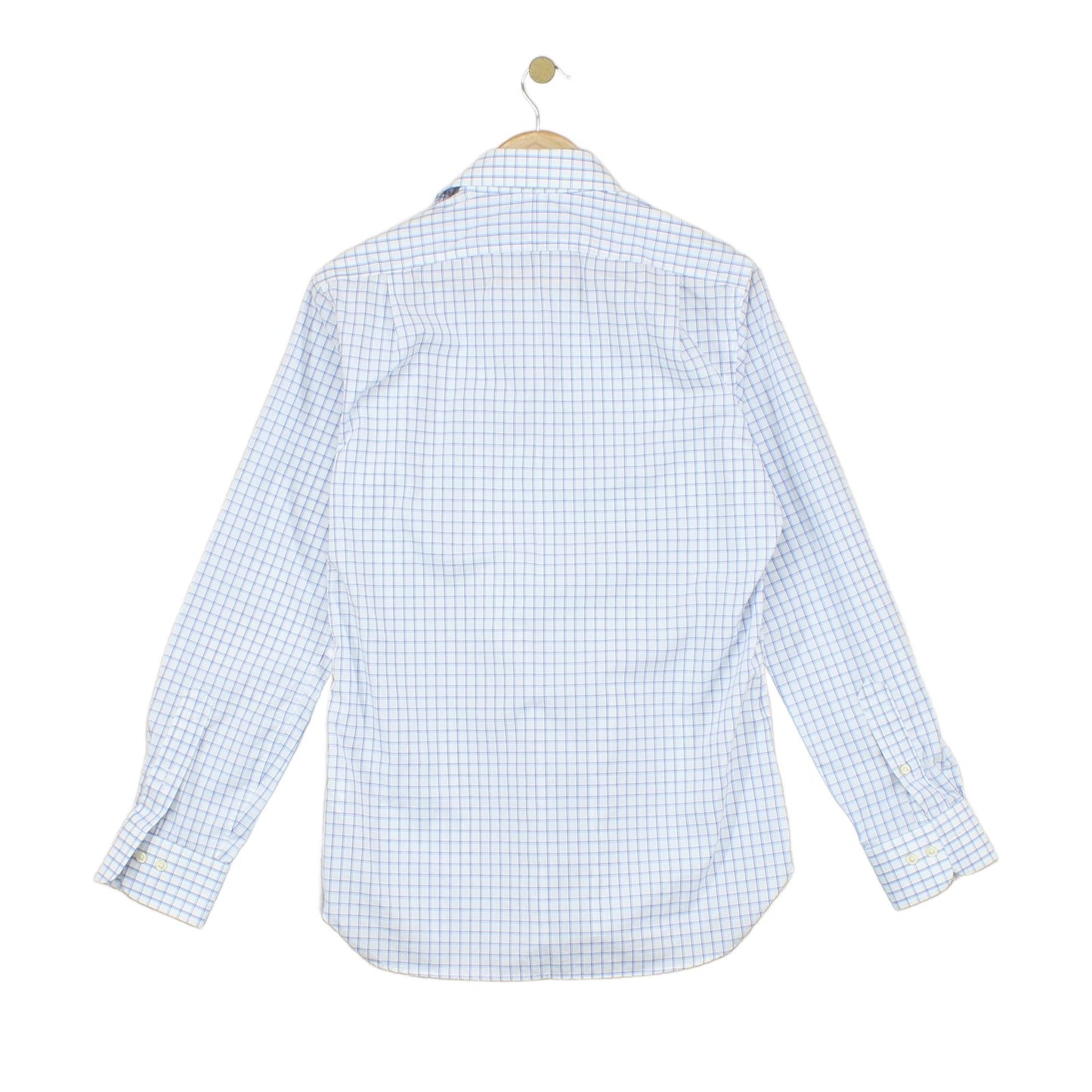 Mens Check Shirt Button Up Long Sleeve
