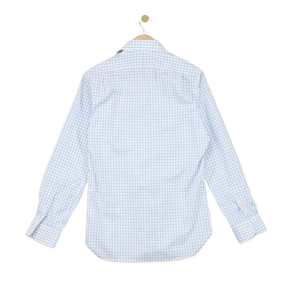 Mens Check Shirt Button Up Long Sleeve