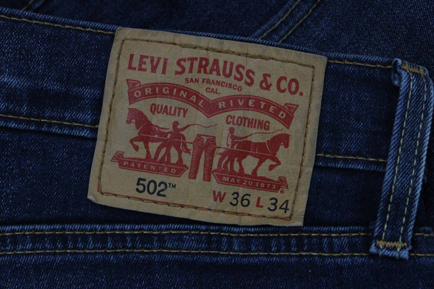 Mens 502 Jeans Regular Tapered Zipper Fly Stretch Denim