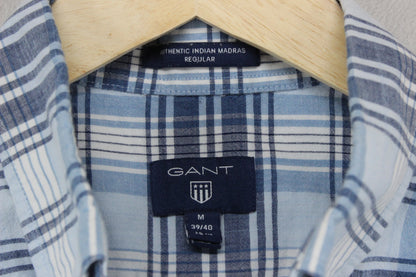 Mens Plaid Shirt Short Sleeve Summer Indian Madras