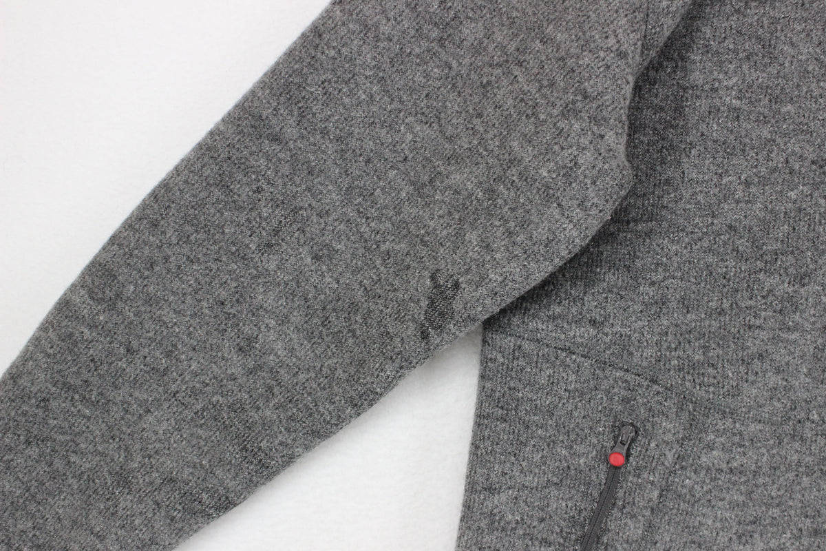 Mens Fleece Jacket Outdoor Full Zip Wool Blend
