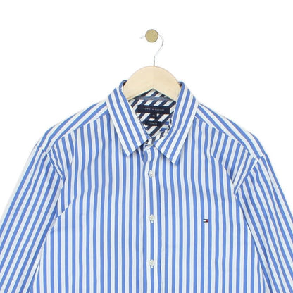 Mens Striped Shirt Slim Fit Long Sleeve Collared