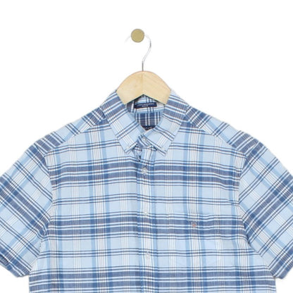 Mens Plaid Shirt Short Sleeve Summer Indian Madras