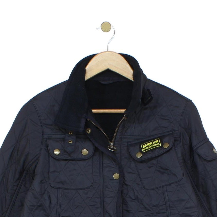 Womens Quilted Jacket Belted Full Zip