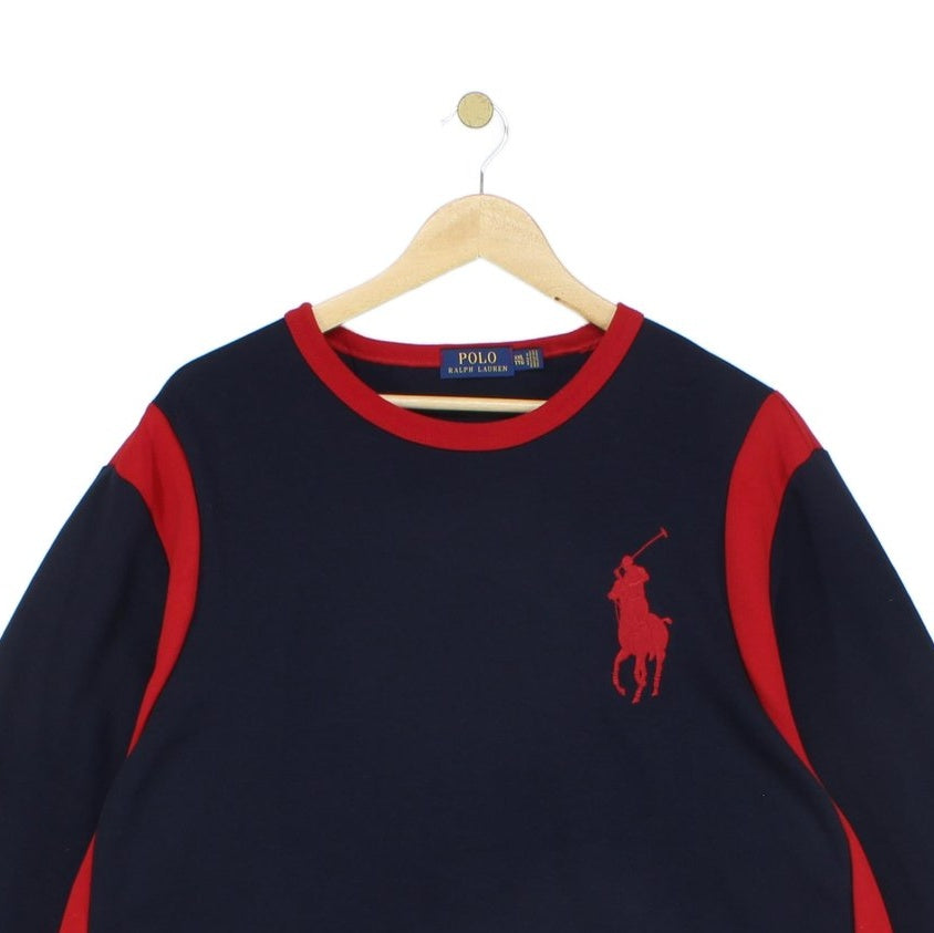 Mens Sweatshirt Embroidered Long Sleeve Big Crest