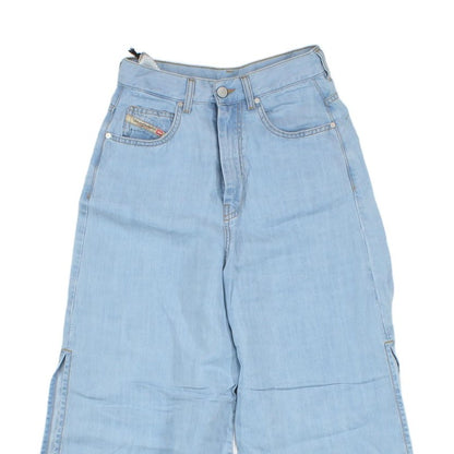 Womens Wide Leg Jeans High Waisted Zip Fly
