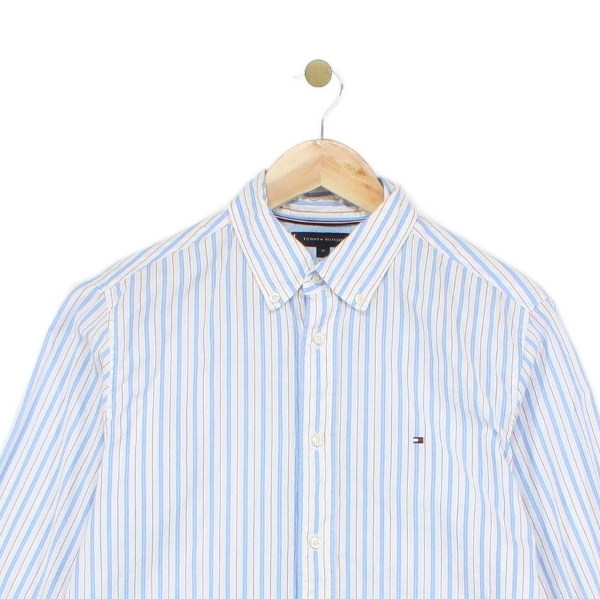Mens Striped Shirt Button Up Long Sleeve