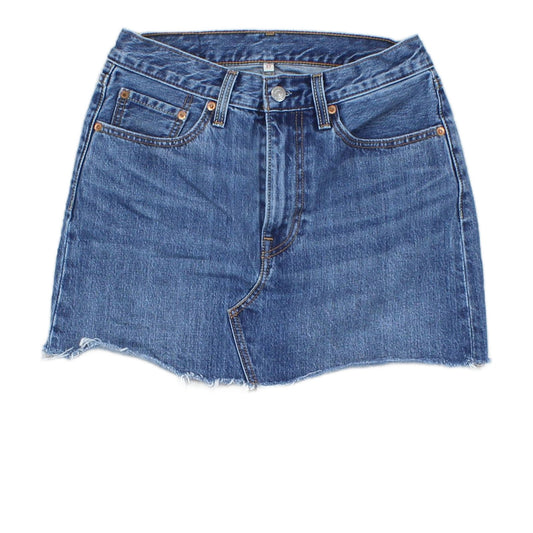 Womens Denim Skirt Frayed Hem Classic