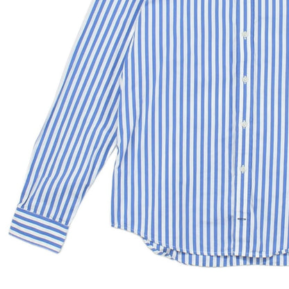 Mens Striped Shirt Slim Fit Long Sleeve Collared