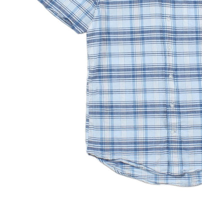 Mens Plaid Shirt Short Sleeve Summer Indian Madras