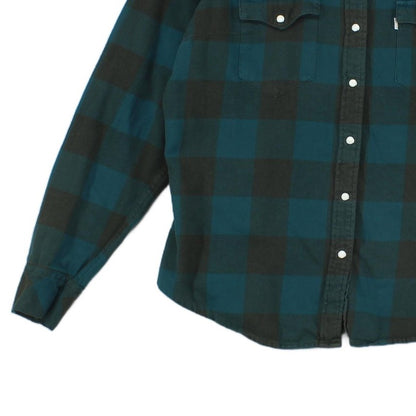 Womens Plaid Shirt Tailored Fit Snap Long Sleeve