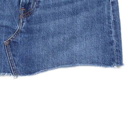 Womens Denim Skirt Frayed Hem Classic