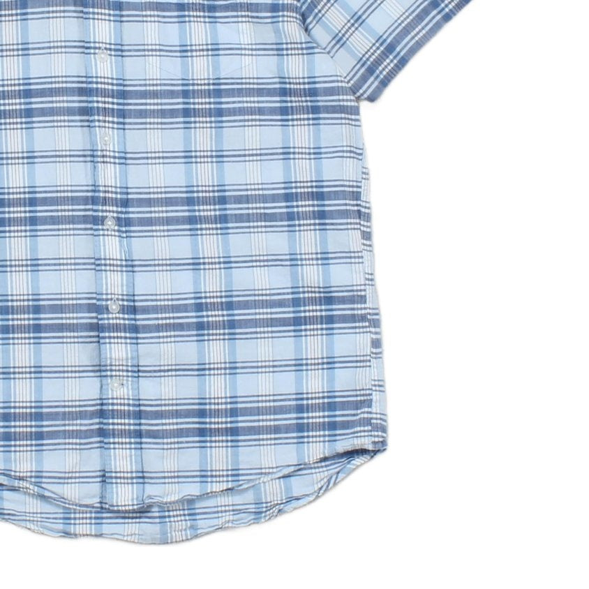 Mens Plaid Shirt Short Sleeve Summer Indian Madras